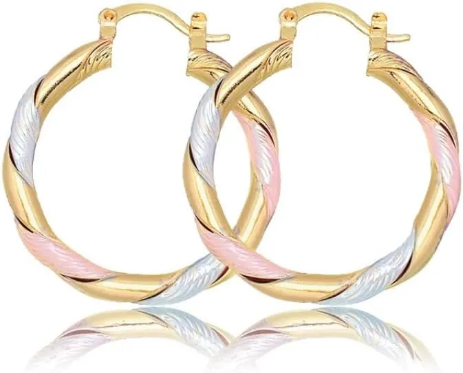 18K Gold Plated Enamel Hoop Earrings for Women - Colorful Round Fashion Jewelry - Simple Chic Statement Earrings