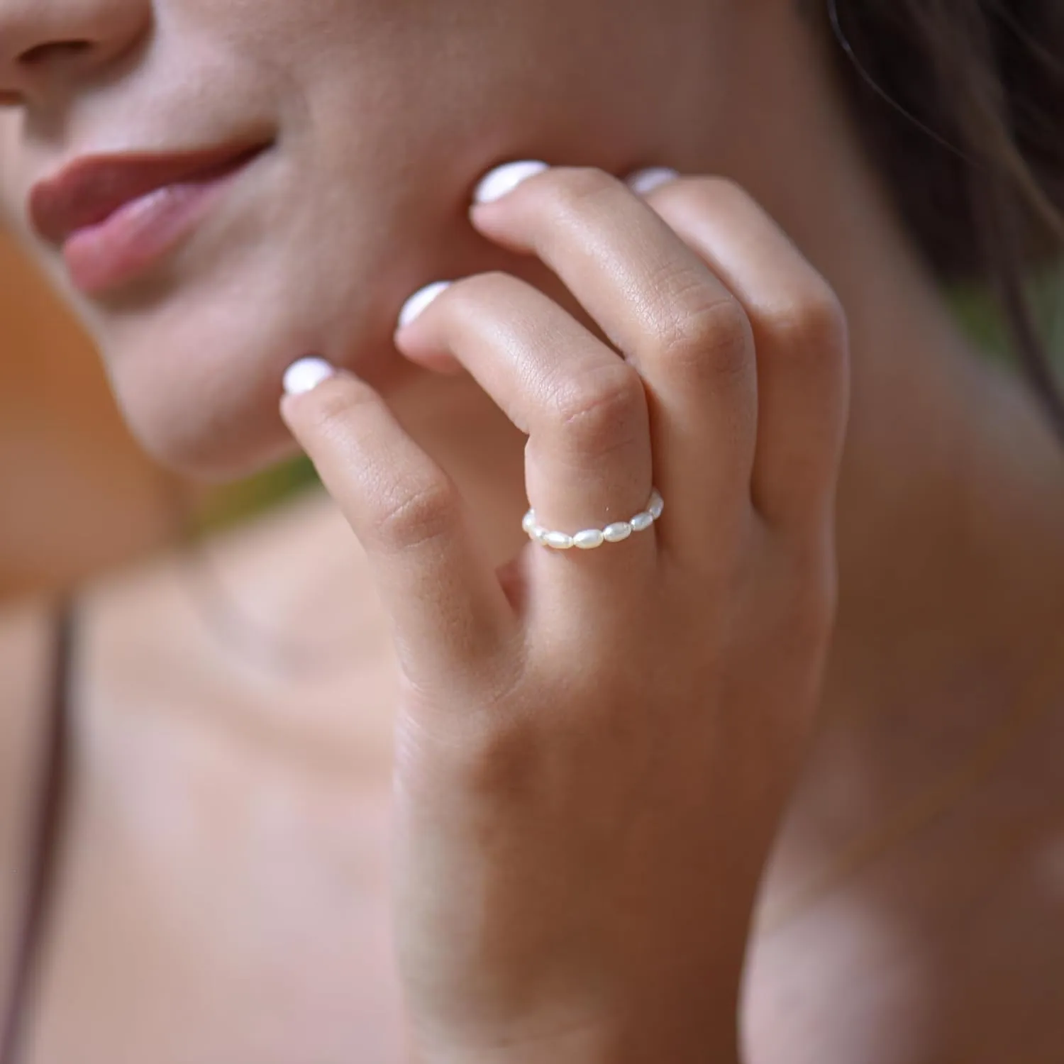 18K Gold Plated Freshwater Cultured Pearl Ring Gold Knuckle Rings Two Pearls Open Midi Ring Open Cuff Wrap Band