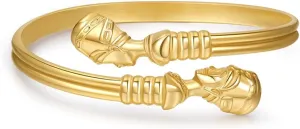18K Gold Plated Stainless Steel Bracelets for Men - Roman Numeral Bracelet Luxury Crown King Twisted Cuff Bracelet Set Men Cable Bangle Bracelets Set