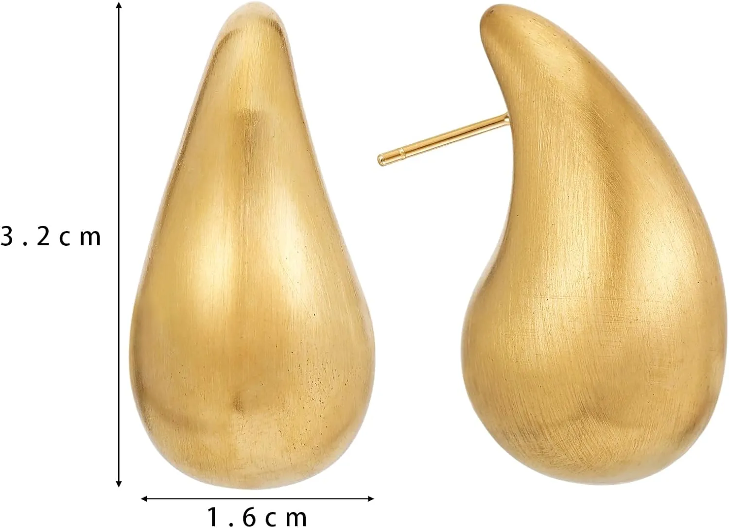 18K Gold Plated Teardrop Earrings for Women - Hypoallergenic Chunky Stud Earring,Perfect for Everyday Wear & Special Occasions Trendy Jewelry Gifts