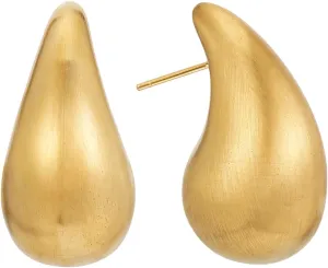 18K Gold Plated Teardrop Earrings for Women - Hypoallergenic Chunky Stud Earring,Perfect for Everyday Wear & Special Occasions Trendy Jewelry Gifts