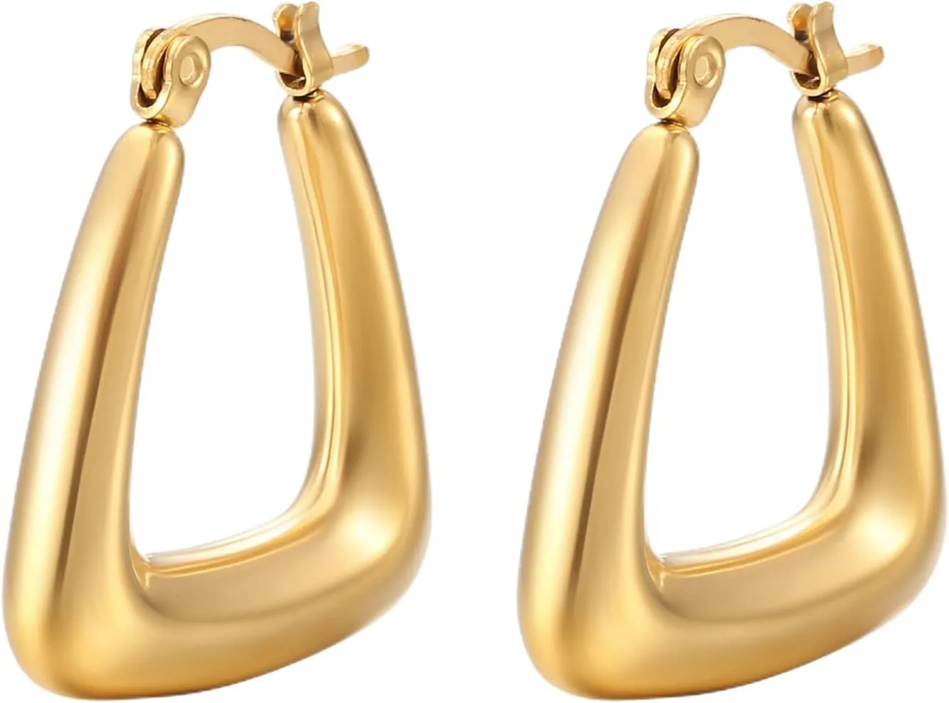 18K Gold Plated Twisted Chunky Gold Hoop Earrings Rope round trendy for Women Christmas Gift
