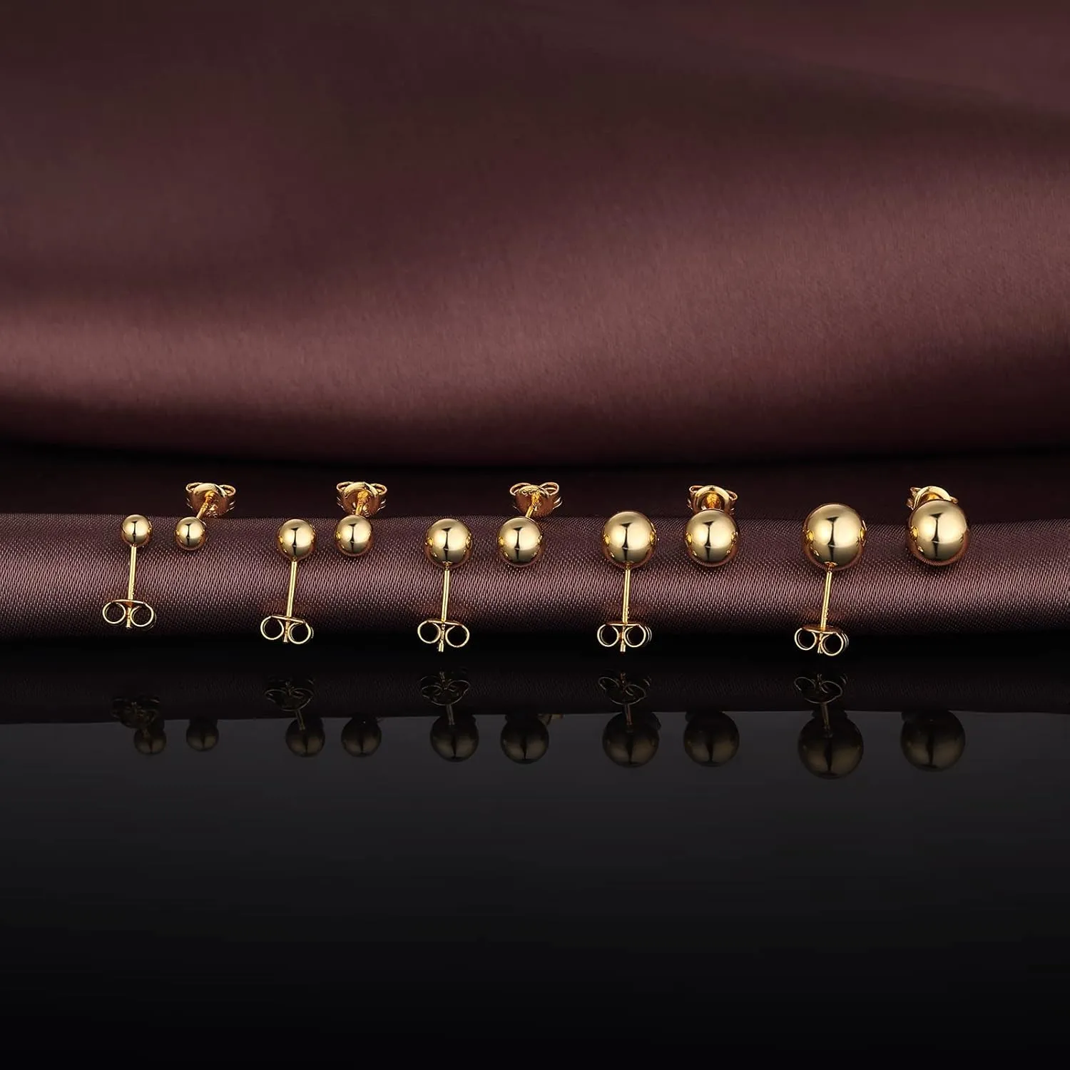 18k White Gold Plated Ball Earrings Polished Ball Stud Earrings 925 Sterling Silver Ball Stud Earrings Hypoallergenic Ball Earrings Studs