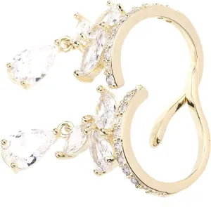 1Pair Elegant Zircon Ear Cuff Clip Earrings Non Pierced Ear Wrap Jewelry Chic Costume Accessories for Women Durable Stylish Ear Cuff