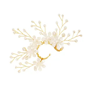 1Pc Bridal Ear Cuff Elegant Golden Ear Clip for Parties Banquets