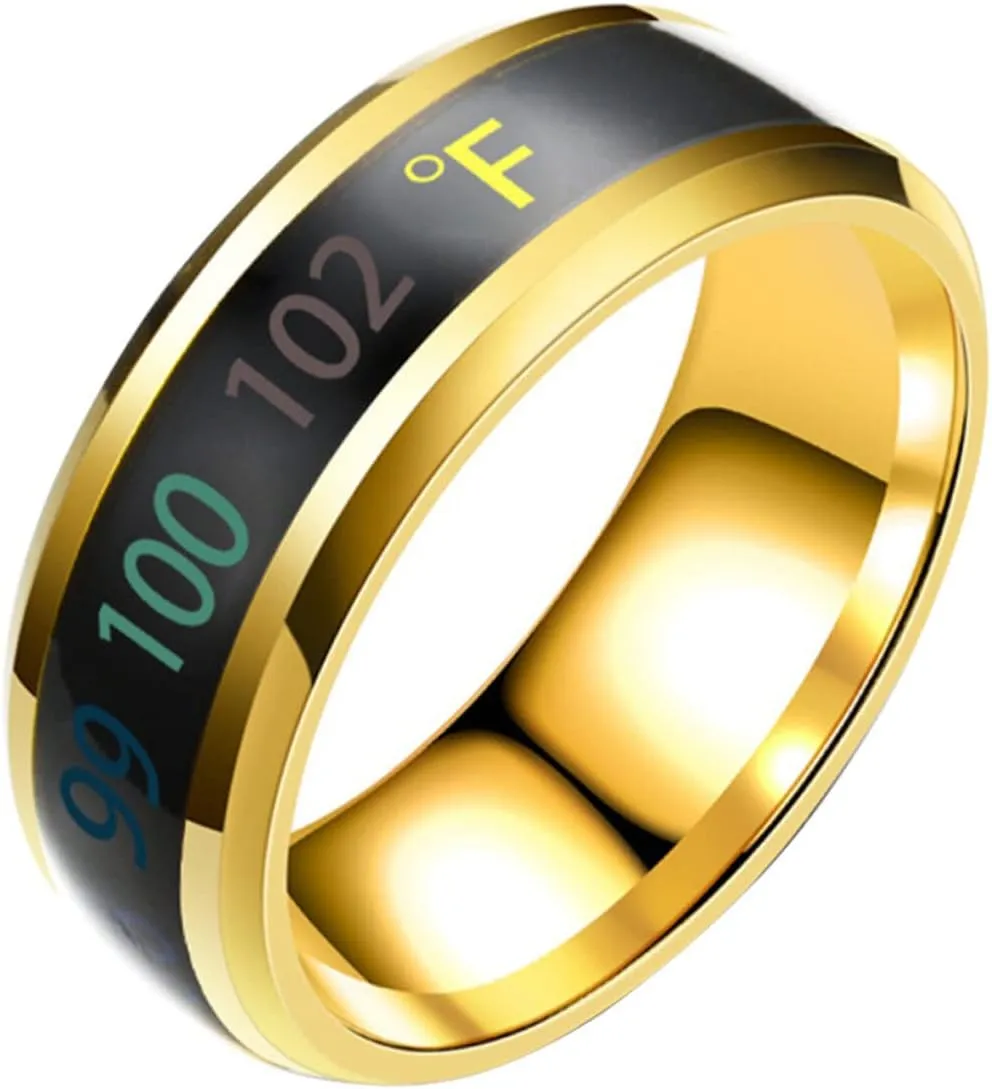 1pc Couple Ring Mens Silicone Wedding Band Men Wedding Band Ring Steel Band Ring Rings for Men Mood Changing Ring Intelligent Steel Belt Stainless Steel Man
