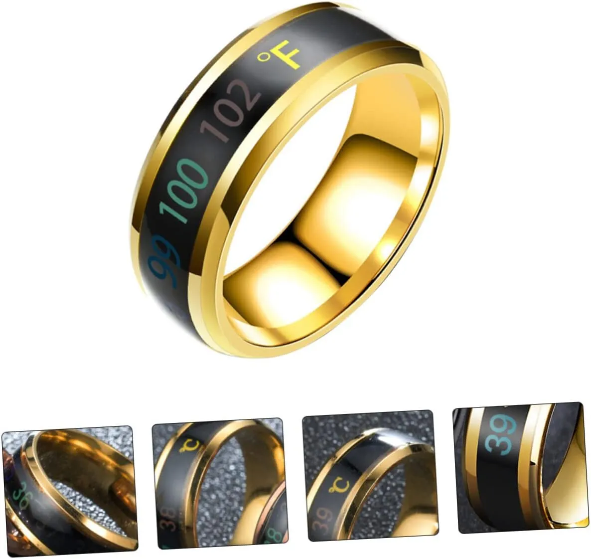 1pc Couple Ring Mens Silicone Wedding Band Men Wedding Band Ring Steel Band Ring Rings for Men Mood Changing Ring Intelligent Steel Belt Stainless Steel Man