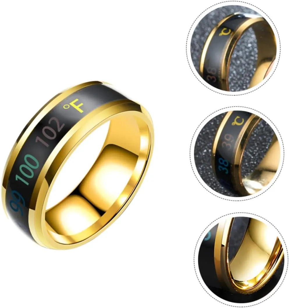 1pc Couple Ring Mens Silicone Wedding Band Men Wedding Band Ring Steel Band Ring Rings for Men Mood Changing Ring Intelligent Steel Belt Stainless Steel Man