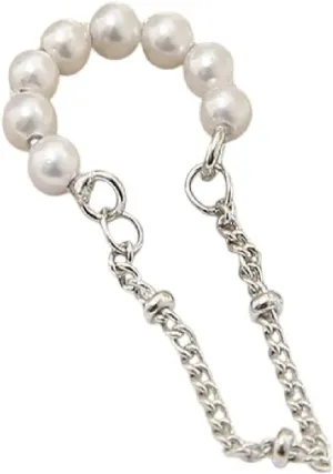 1Pc Fashion Silver Pearl Clips Ear Cuff for Women Men Non-Piercing Cartilage Wrap Earrings Jewelry Her Gift