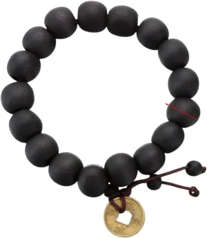 1Pc Wood Bead New Buddha Bracelet Buddhist Bangle Prayer Beads Copper Coin Women Men Lucky Religion Bracelets Charm Jewelry
