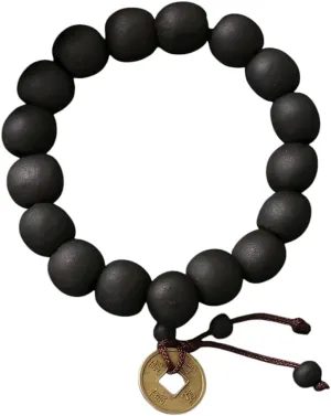 1Pc Wood Bead New Buddha Bracelet Buddhist Bangle Prayer Beads Copper Coin Women Men Lucky Religion Bracelets Charm Jewelry