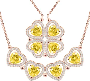 2 IN 1 Lucky Four Leaf Clover Necklaces for Women, Shamrock CZ Birthstone folding Heart Necklace, Extendable & Foldable Jewelry Gifts