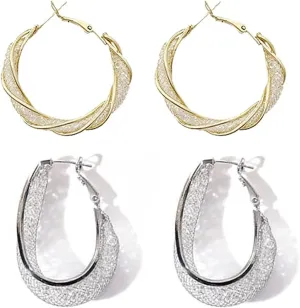 2 Pairs Lymphatic Drainage Slimming Hoop Earrings, Flysmus Halolux Lymphvity Magnetotherapy Germanium Earrings, Lymphatic Activity Hoop Acupuncture Therapy Earrings Fashion Jewelry Gift For Women