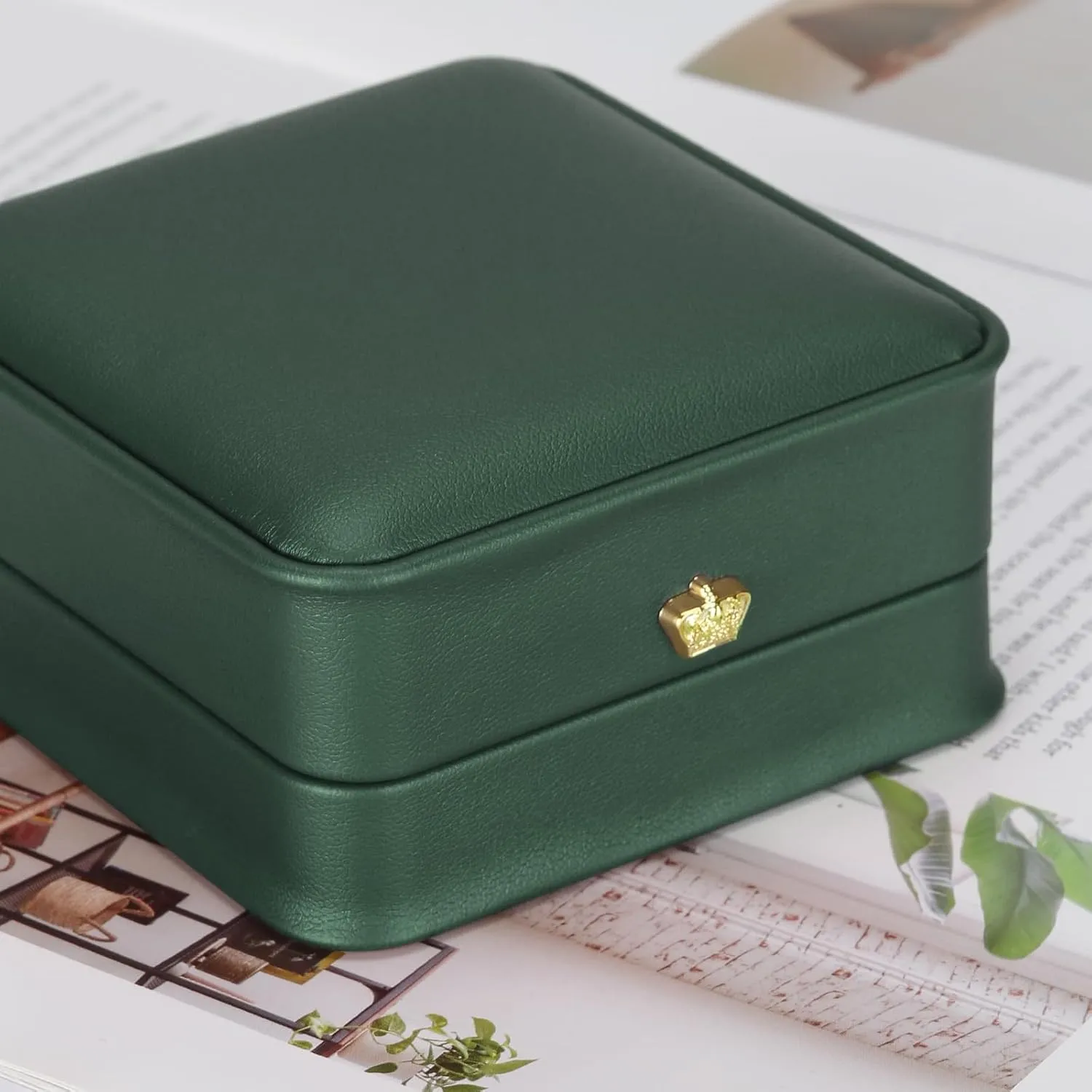 2 Pieces Bracelet Necklace Gift Box, Premium PU Leather Jewellry Bangle Storage Display Holder Case for Wedding Engagement Birthday Anniversary Ceremony for Women Girl (Green)