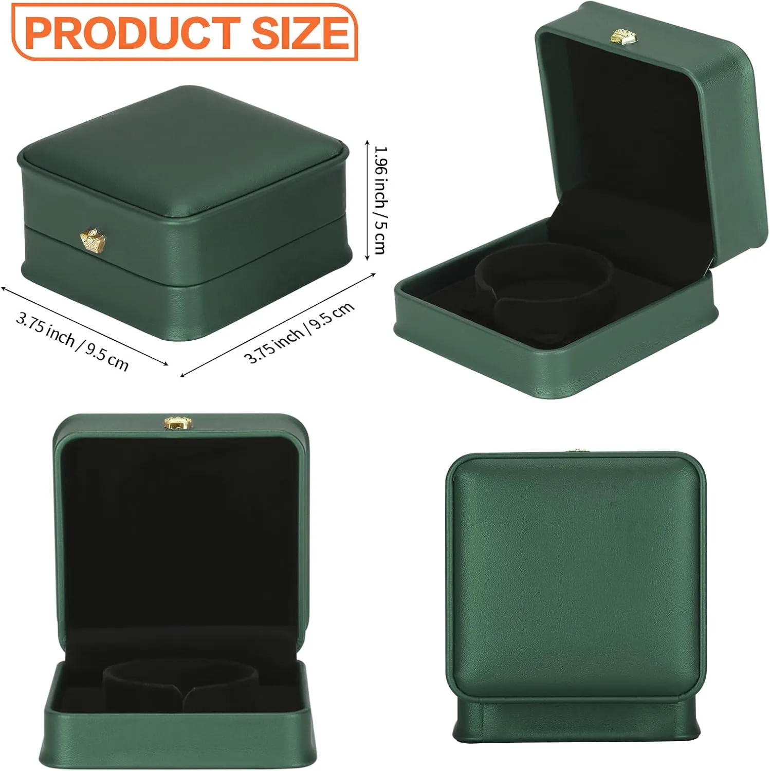 2 Pieces Bracelet Necklace Gift Box, Premium PU Leather Jewellry Bangle Storage Display Holder Case for Wedding Engagement Birthday Anniversary Ceremony for Women Girl (Green)