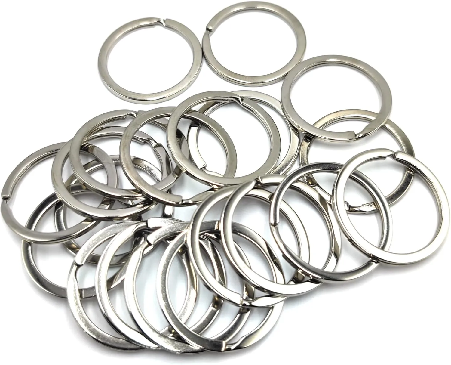 20PCS Key Rings Key Chain,Key Rings for Car Keys,(1.06in/27mm),Stainless Steel Split Ring Keychain