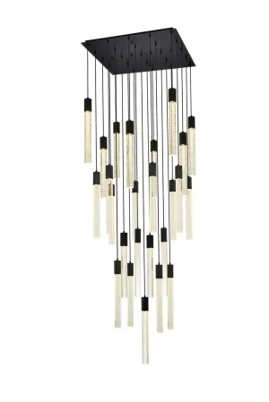 25 Light Pendant from the Weston Collection in Black Finish by Elegant Lighting