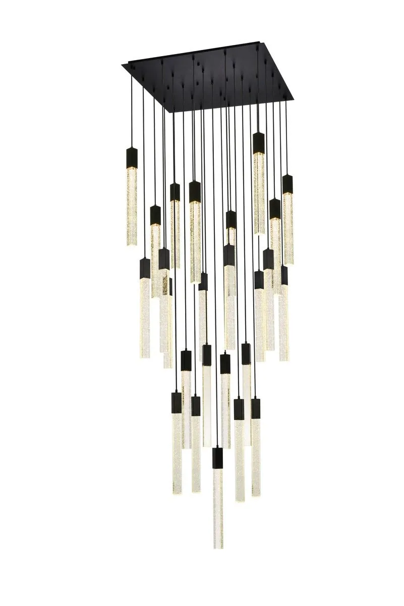 25 Light Pendant from the Weston Collection in Black Finish by Elegant Lighting