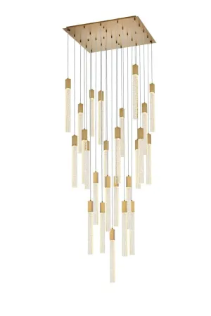 25 Light Pendant from the Weston Collection in Satin Gold Finish by Elegant Lighting