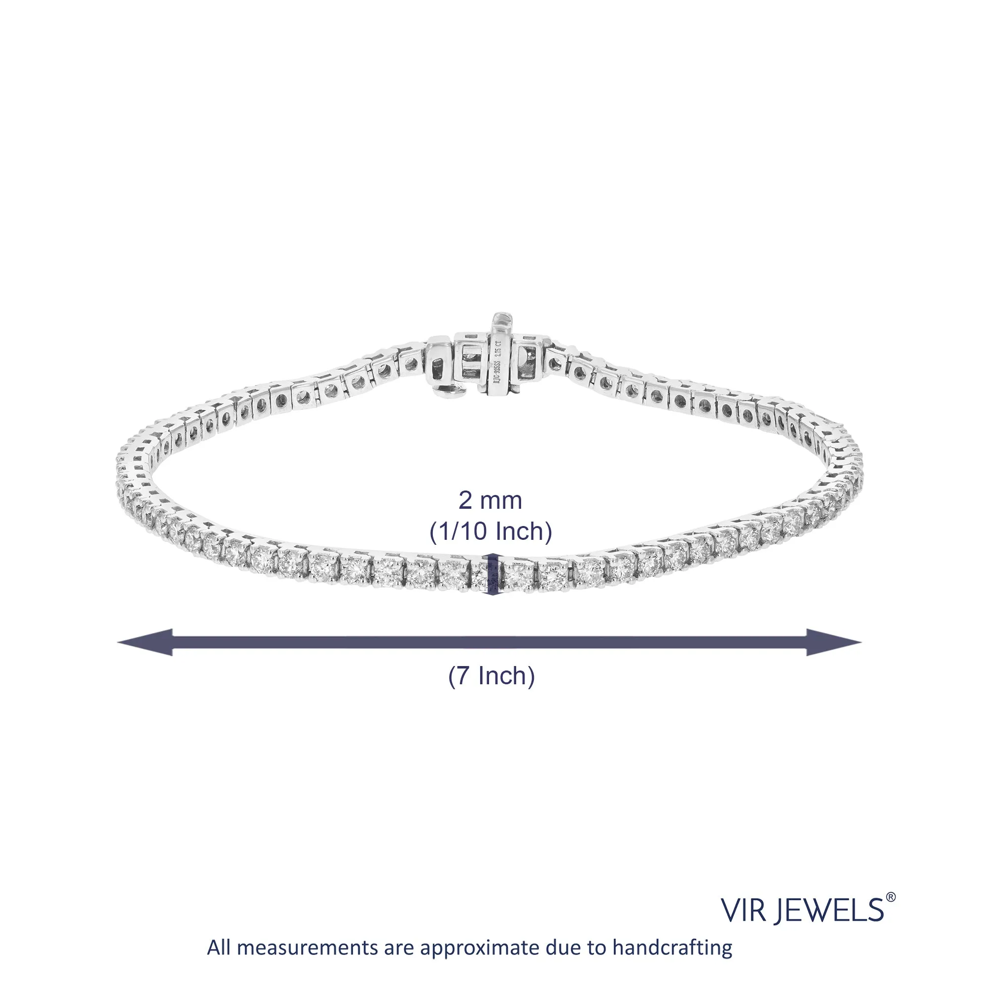 2.75 cttw Lab Grown Diamond Tennis Bracelets in Sterling Silver