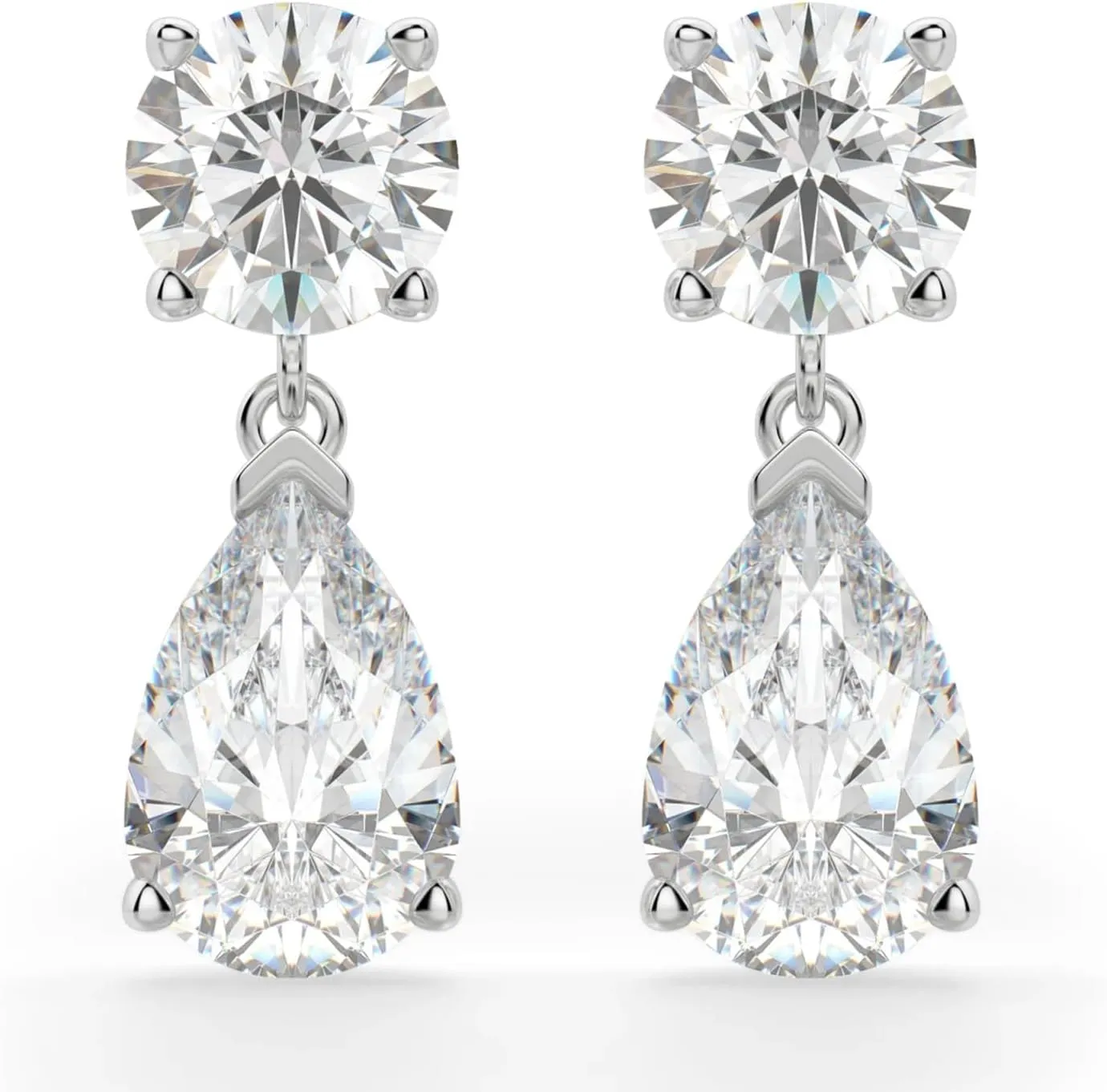 2Ct Pear Cut Diamond Drop Earrings 14K Gold Plated