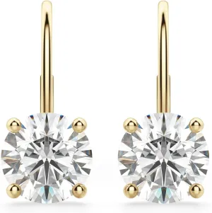 2Ct Round Cut Diamond Stud Earrings 14K Gold Plated