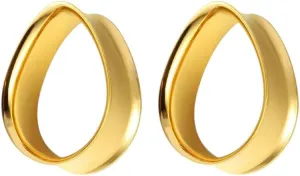 2Pcs 316L Stainless Steel Ear Plug Tunnels Gold Black Steel Color Ear Expander Plug Tunnel Body Jewelry Ear Gauges