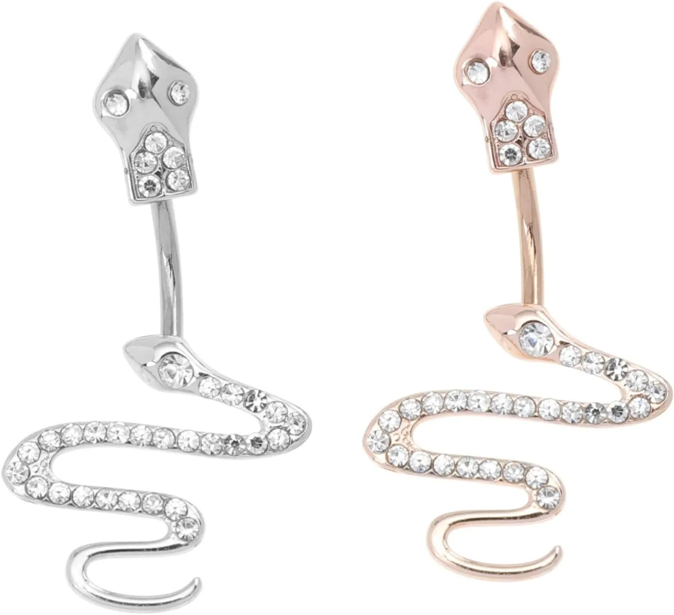 2Pcs Snake Navel Rings Stainless Steel Belly Button Jewelry for Women Chic Belly Decor Non Fading Design Present for Comfortable Wear for Any Occasion