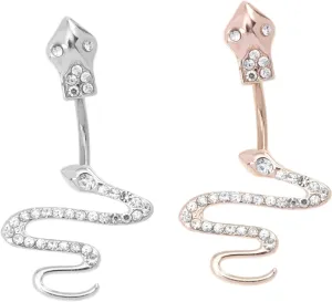 2Pcs Snake Navel Rings Stainless Steel Belly Button Jewelry for Women Chic Belly Decor Non Fading Design Present for Comfortable Wear for Any Occasion