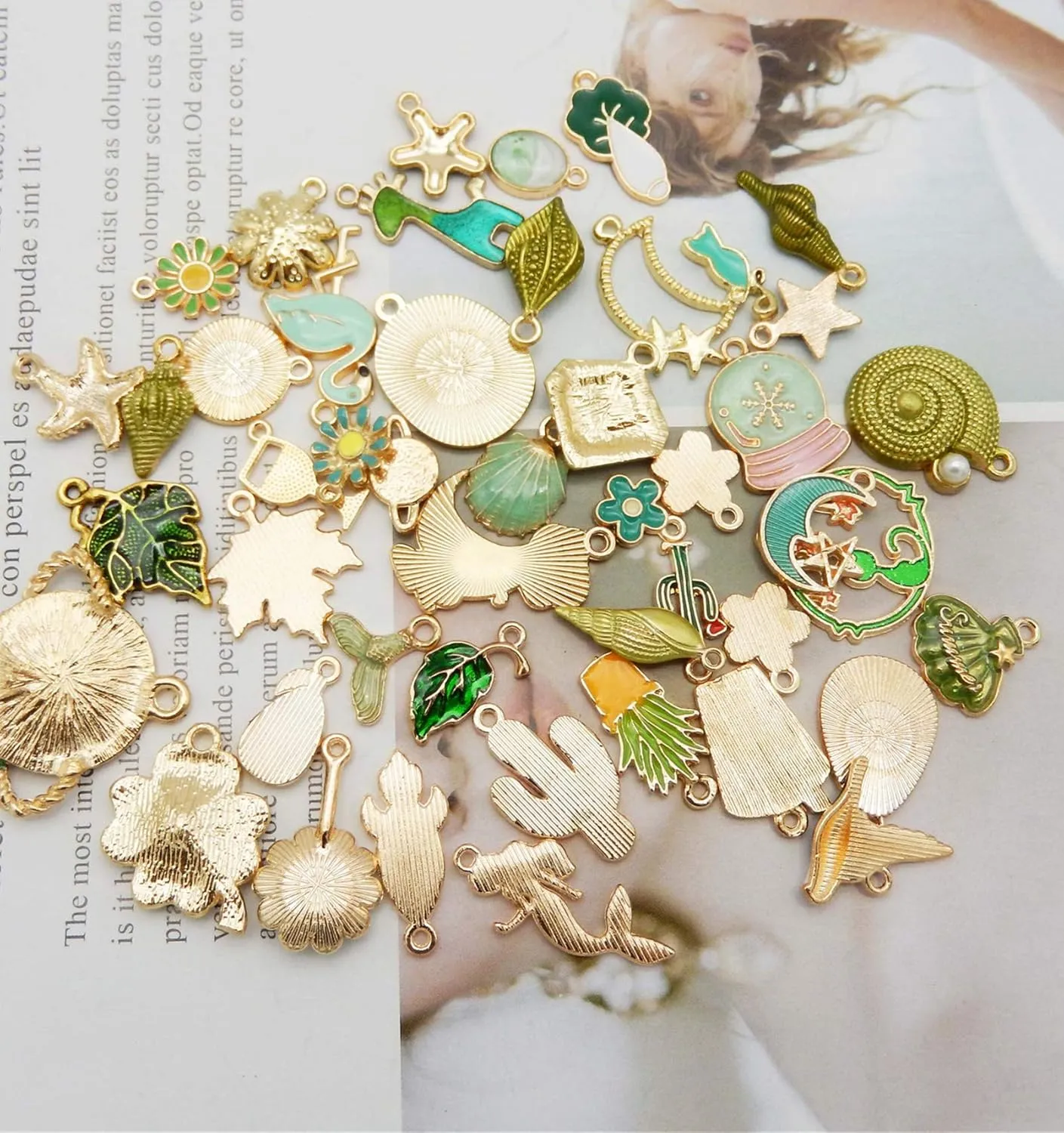 30pcs Mixed Enamel Charms Pendants for Jewelry Making Bulk lot Necklace Earrings Bracelet Craft Findings