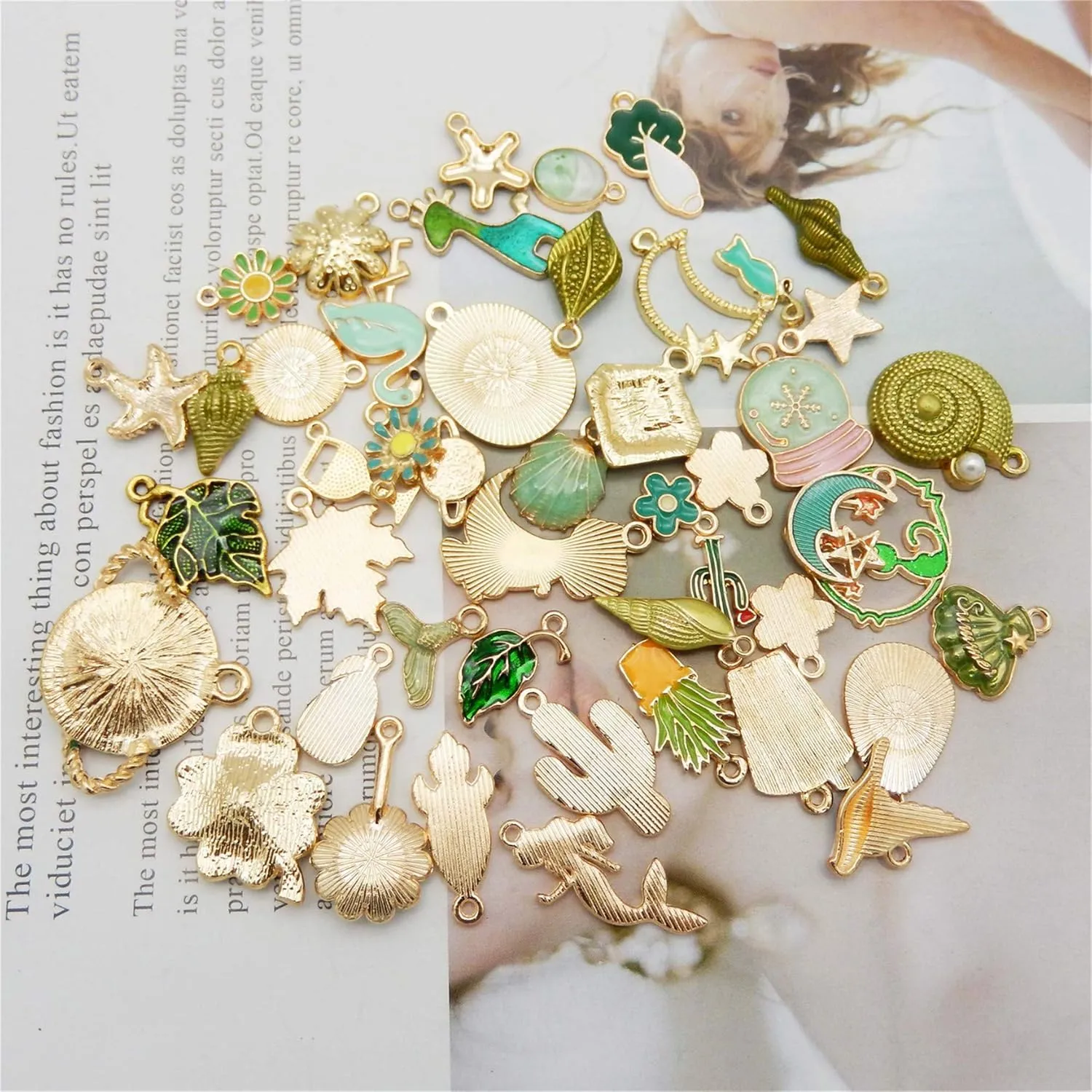 30pcs Mixed Enamel Charms Pendants for Jewelry Making Bulk lot Necklace Earrings Bracelet Craft Findings