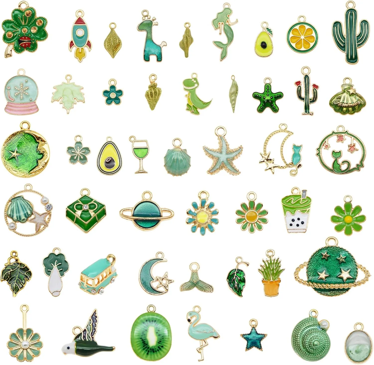 30pcs Mixed Enamel Charms Pendants for Jewelry Making Bulk lot Necklace Earrings Bracelet Craft Findings