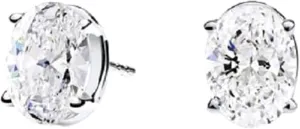 3.45Ct Oval Cut Diamond Stud Earrings 14K White Gold Plated 925 Sterling Silver Best Gift For Valentine