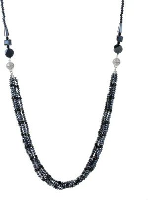 35'' Long and Choker Layered Necklace for Women Trendy Colorful Boho Chunky Crystal Beaded Jewelry Womens Dainty Faux Pearl Fashion Statement Costume Strand Necklace