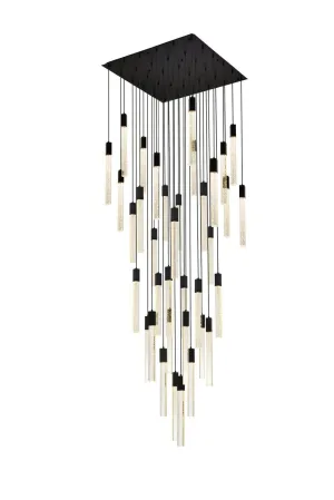 36 Light Pendant from the Weston Collection in Black Finish by Elegant Lighting