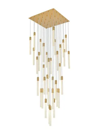 36 Light Pendant from the Weston Collection in Satin Gold Finish by Elegant Lighting