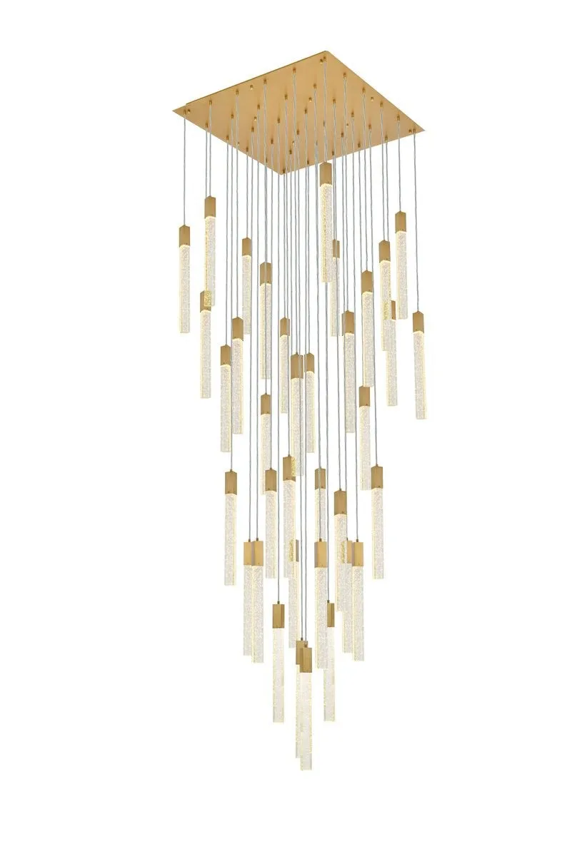 36 Light Pendant from the Weston Collection in Satin Gold Finish by Elegant Lighting