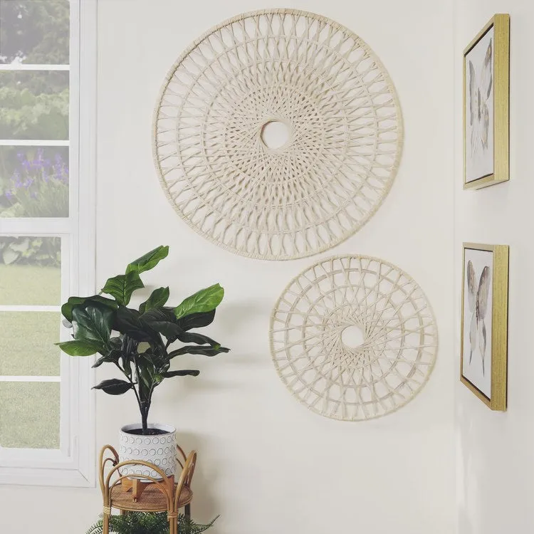 36" Round Wicker Wall Decor - Natural