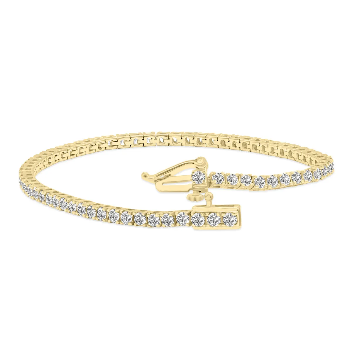 3ct tw LAB GROWN Diamond Bracelet in 14kt Yellow gold