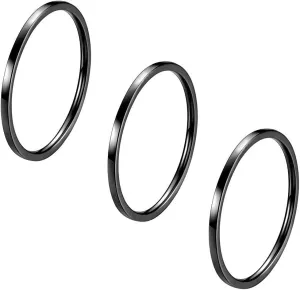 3pcs 1mm Stainless Steel Plain Band Knuckle Stacking Midi Rings for Women Comfort Fit