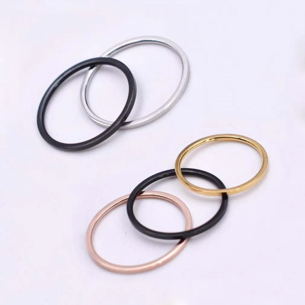 3pcs 1mm Stainless Steel Plain Band Knuckle Stacking Midi Rings for Women Comfort Fit