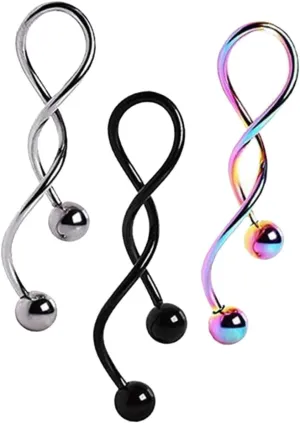 3pcs Spiral Earring Navel Rings Belly Ring Piercing Decor Silver Fashion Jewelry for Women