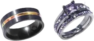 3Pcs/Set Couple Rings Wide Smooth Surface Alloy Cubic Zirconia Thin Line Finger Rings Fashion Jewelry Women Fashion Ring Jewelry Wedding Rings