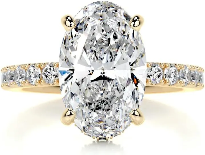 4.0CT Elongated oval Cut Moissanite Solitaire Engagement Ring - A Timeless Symbol of Love.