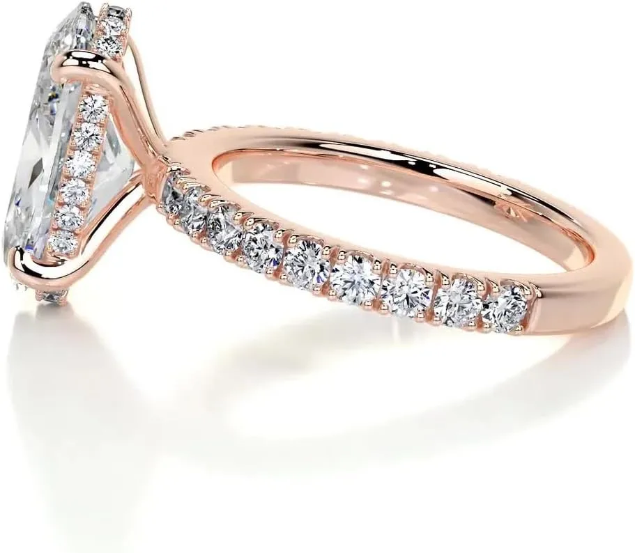 4.0CT Elongated oval Cut Moissanite Solitaire Engagement Ring - A Timeless Symbol of Love.