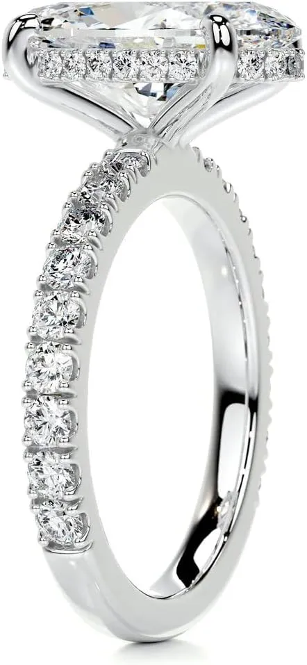 4.0CT Elongated oval Cut Moissanite Solitaire Engagement Ring - A Timeless Symbol of Love.