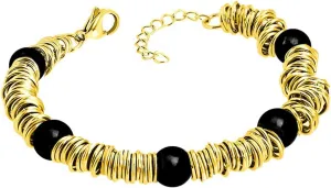 555Jewelry Stainless Steel Extendable Charm Discs & Beads Bracelet for Women