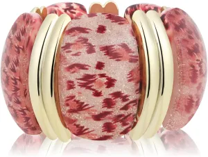 6 Pcs Acrylic Resin Chunky Bangle Bracelets for Women, Colorful Glass Bracelets Vintage Wide Irregular Geometric Plastic Bracelet for Women Jewelry