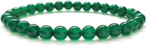 6mm Green Agate Stretch Bracelet Round Stone Beads Semi Gemstone for Crystal Beaded Elastic Bracelet 7.5"