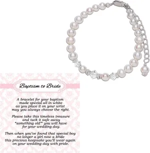 8-Year Old Baptism to Bride Sterling Silver Bracelet for LDS Girls Baptism Day
